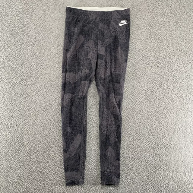 Nike Leggings Womens Small Leg A See Cotton Elastic Waist Mid Rise Gray Casual