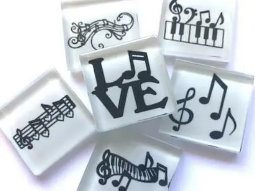 'Music' Themed Glass Tiles - Mosaic Art Craft Supplies