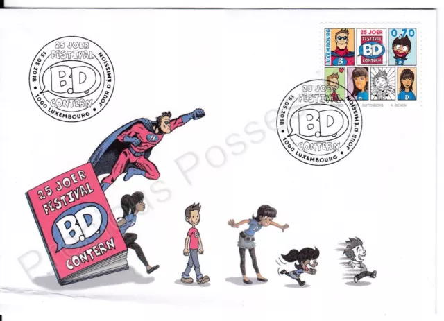 Luxembourg Fdc First Day Cover 2018 25Th Contern Comic Book Festival