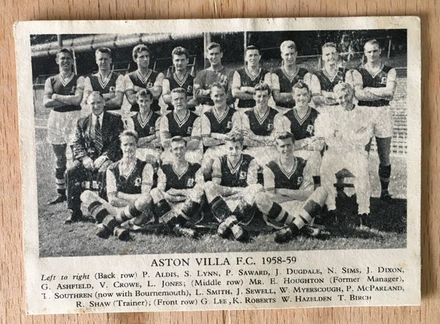 Aston Villa 1958-59 Football Teams Card Fleetway Publications (Lion)
