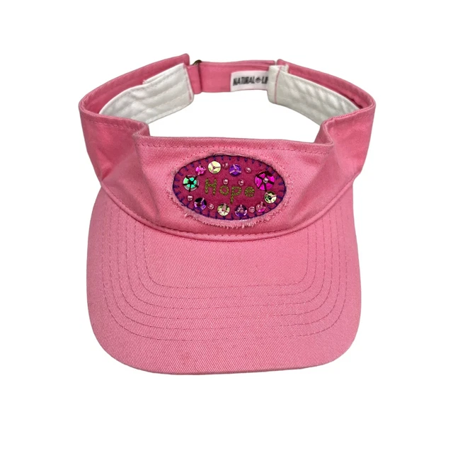 HOPE Sun Visor Pink UV Protection Adjustable Strap Natural Life Logo Women OSFM