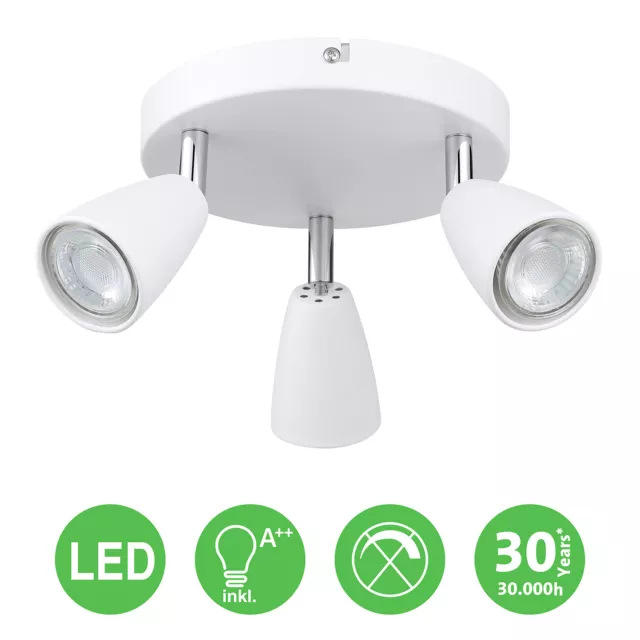 LED Deckenlampe Spot Strahler GU10 3-flammig Deckenleuchte Wohnzimmer Flurlampe