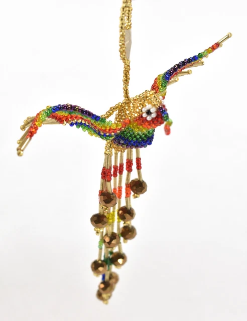 Beaded Hummingbird Beadwork Ornament Mythical Spirit Animal