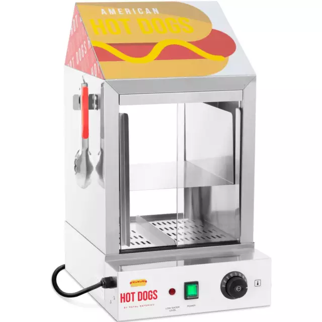 Machine à Hot Dog Professionnelle Appareil Cuisson Vapeur Acier Inoxydable 1000w