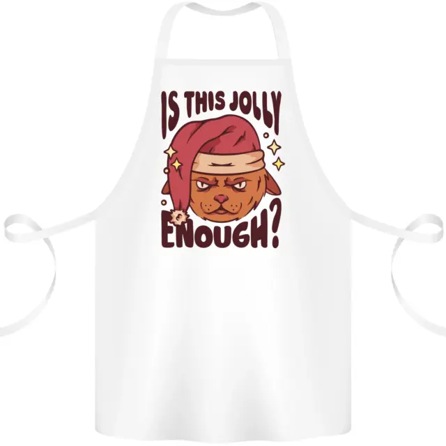 Christmas Cat Is This Jolly Enough Funny Cotton Apron 100% Organic