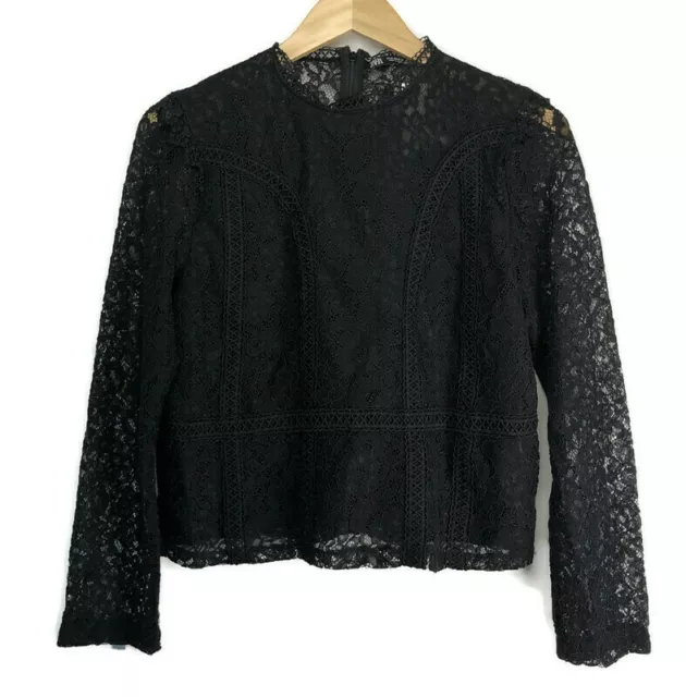 ZARA LACE SEMI Sheer Bodysuit Black Long Sleeves Size M Medium 4661/028 New  £49.95 - PicClick UK