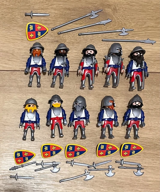PLAYMOBIL 8 RITTER #3 rot-blau,3659 3652 3674,Lilienritter,Königsritter ...