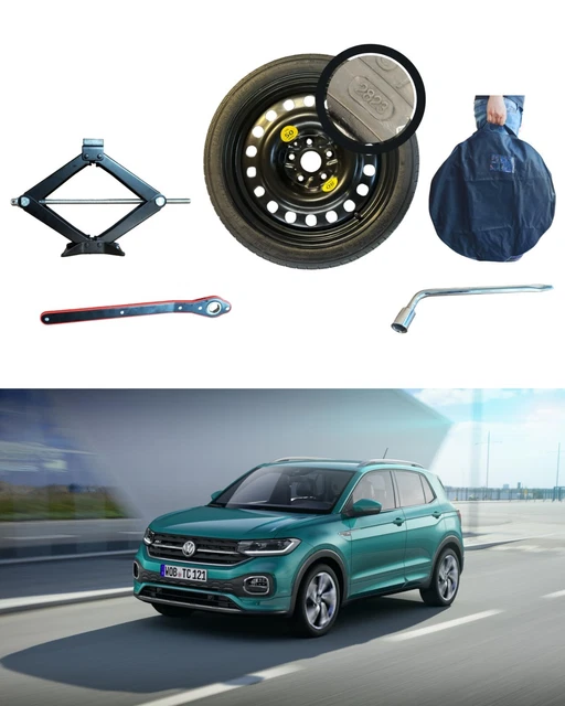 Kit Roue De Secours Galette 155/85R18 Pour Ford Kuga III - Avec Cric, Clé Et Sac, Compatible