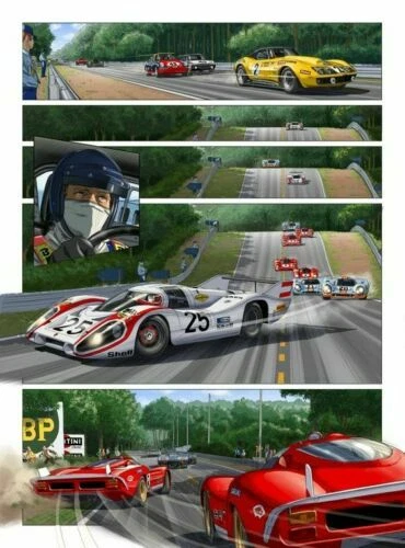 Plaque Métal Voiture De Course - 24h Du Mans - 30 X 20 Cm - Déco Atelier