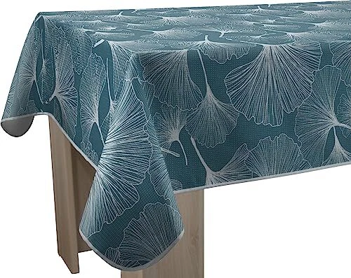 Le Linge De Jules Tischdecke Olinda Blau – Wasserabweisend & Schmutzabweisend, 150x150 Cm Quadratisch
