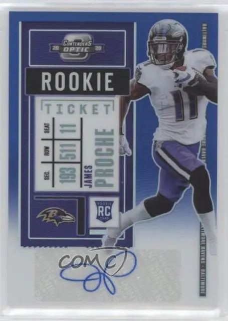 2020 Panini Contenders Optic Ticket Blue /99 James Proche #195 Rookie Auto RC