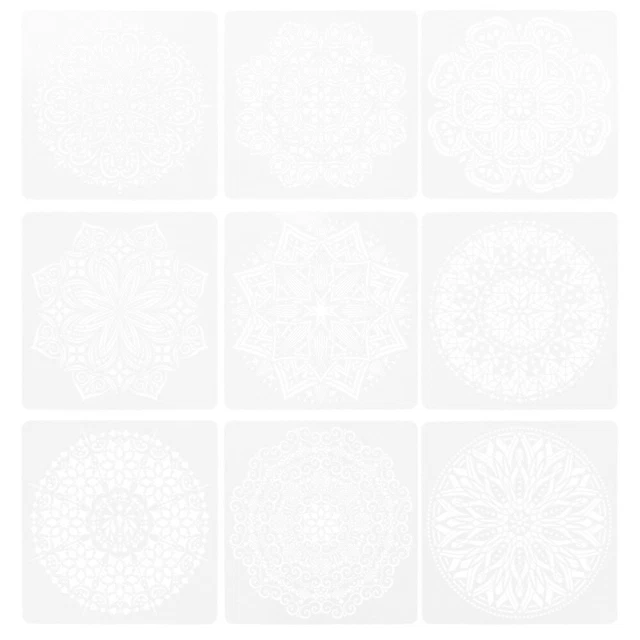 9 Pcs Schablonen Zum Zeichnen Von Blumen Mandala-Vorlage Blumenformen Schimmel