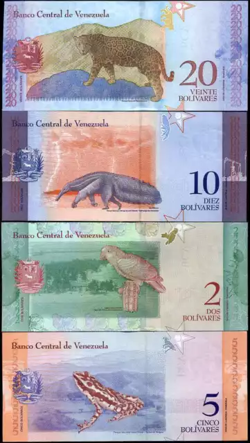 Venezuela Set 4 Pcs 2 5 10 20 Soberanos 2018 P 101 102 103 104 UNC