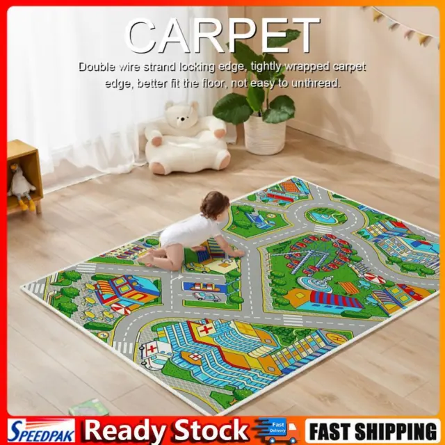 Kids Cartoon Carpet Rectangular Crawling Rug for Playroom Bedroom (60*90cm C) Ho