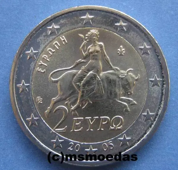 Griechenland 2 Euro Kursmünze Stier Euromünze coin moedas Jahr nach Wahl