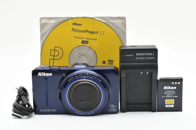 NIKON COOLPIX S9300 Navy 16.0MP Compact Digital Camera From