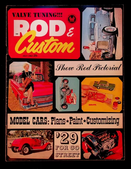 Rod & Custom Magazine July 1962 Vintage Classic Hot Rod Car Photos Model Cars