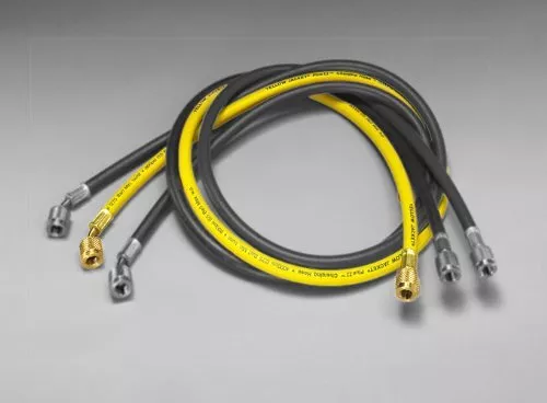 Yellow Jacket 21012 Plus II Hose Standard 1/4" Flare Fittings, 12", Yellow