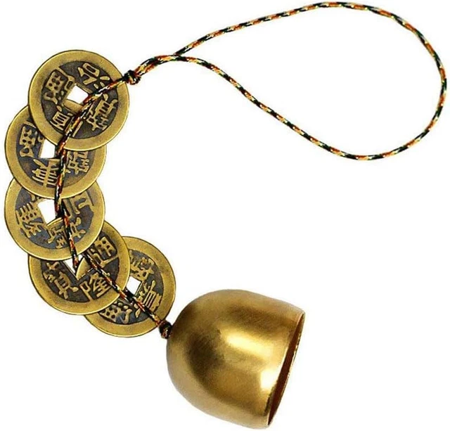 1Pcs Chinese Feng Shui Bell Five Emperor Copper Coin Pendant Car Home Decoration