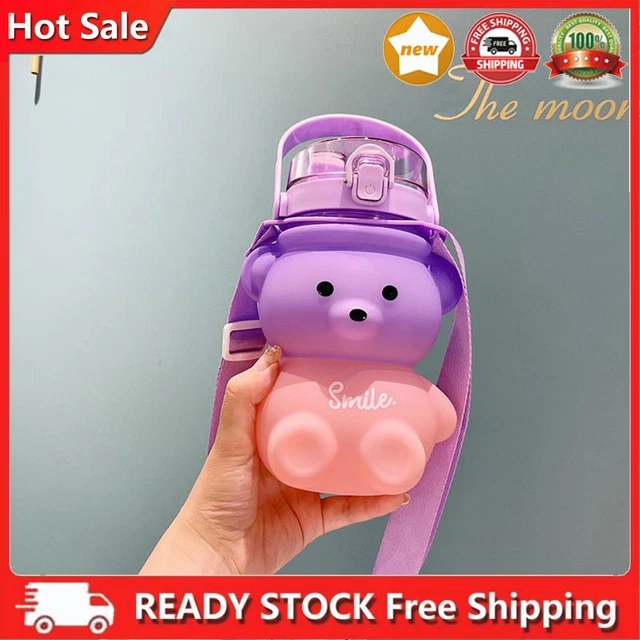 Merrwon Kawaii B? Bottiglia di cannuccia, bottiglia d'acqua portatile 1100 ml a forma di taglia grande m