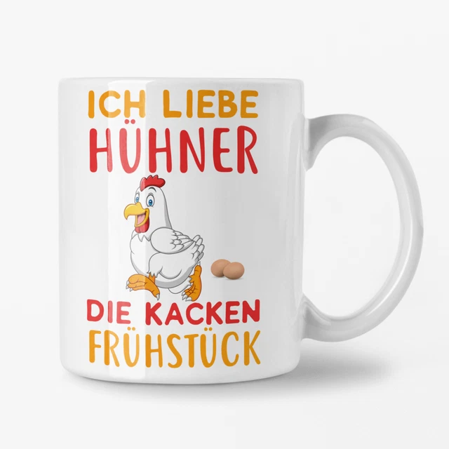 ICH LIEBE HÜHNER Spruch Tasse Bauernhof Humor Kaffeetasse