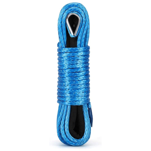 Car Winch Rope 15m Cable 7700lbs Nylon Trailer Recovery Towing Strap For SUV ATV