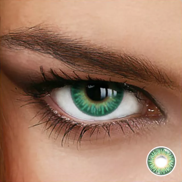 Jahres Farbige Kontaktlinsen RAINBOW GREEN (DREAMY GRÜN) Jahreslinsen LuxDelux 3