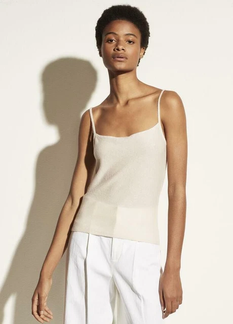 Brand New!! $225 Vince 100% Cashmere Square Neck Cami Top Mint Green Size Xs
