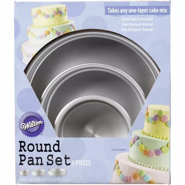 Wilton hochwertiges Backform Set Rund 3er Ø10cm 15cm 20cm Kuchen Torten Pan