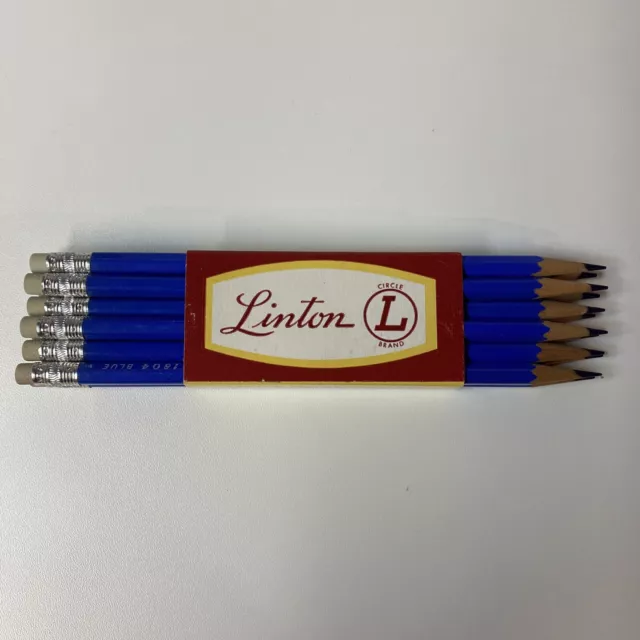 Vintage Linton 1804 Vita-Color Erasable Blue Pencils 12 Pack NOS