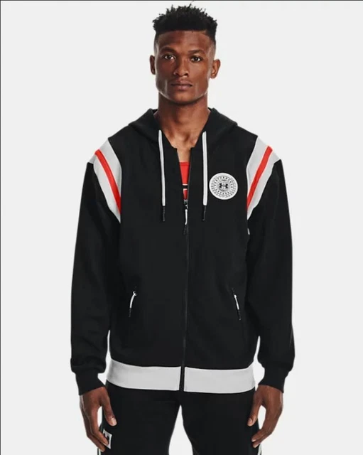 Under Armour uomo rival pile giacca Alma Mater felpa con cappuccio nera 1366303-001