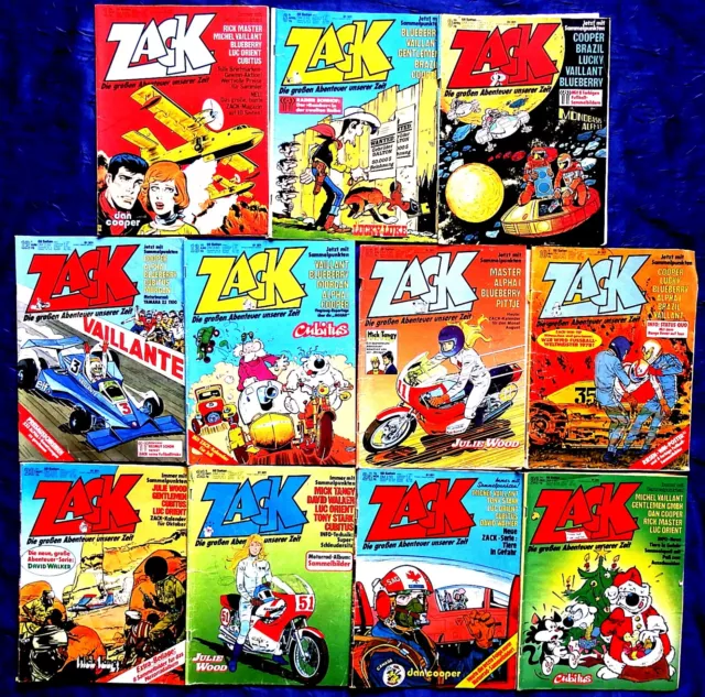 Zack Sammlung Jahrgang 1978  11 Hefte , einige mit Beilagen  Z1-2 - Z2-3