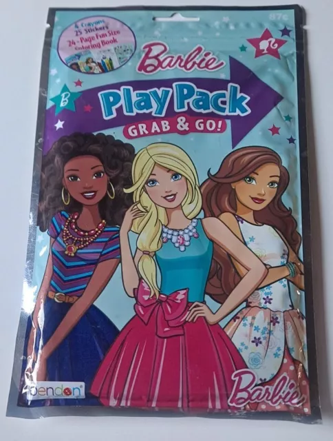 NIP Barbie Play Pack Grab & Go - Travel Coloring & Stickers Activity 2015