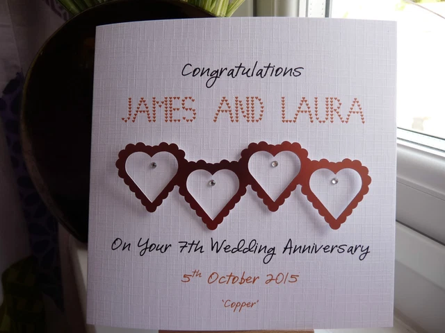 Personalised Handmade 6th Sugar Wedding Anniversary Card – Husband Wife Couple – Marvello