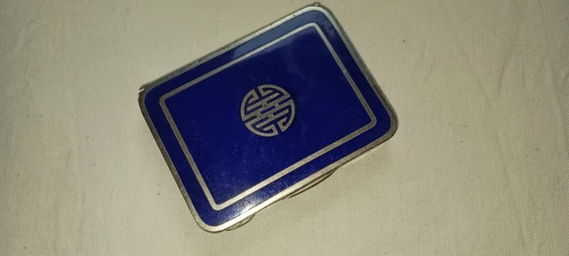 Ouvre-lettre Ancien ELA Danemark Argent 925 - Émail Bleu - Vintage 1935-1950