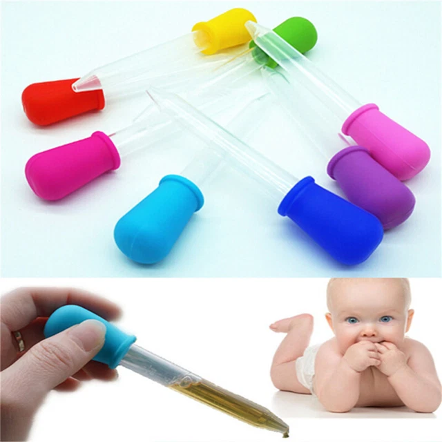 1PC Newborn Baby Kids Silicone Plastic Feeding Medicine Dropper Spoon Burett_bf