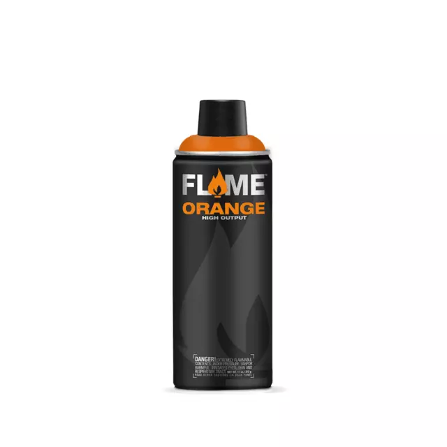 Flame Orange Spray Paint - High Pressure Matt Acrylic - 120 Colours 400ml Can