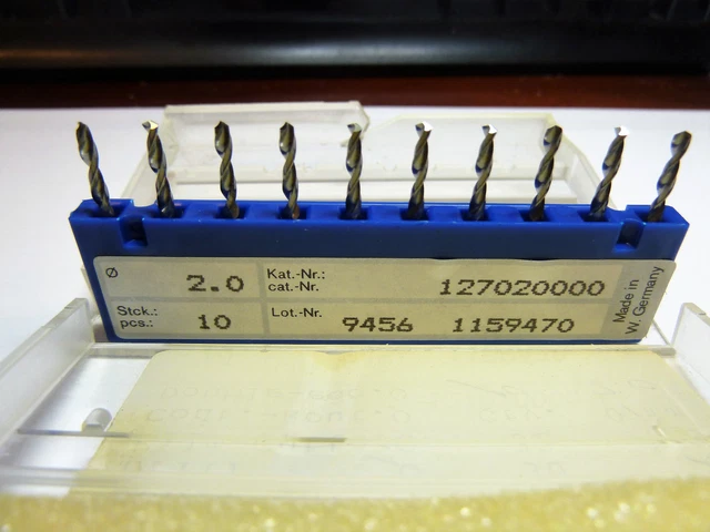 No. 47  10 Kemmer-Prazision Tungsten Carb Micro Drill Bits 2.0mm (#47) drill bit