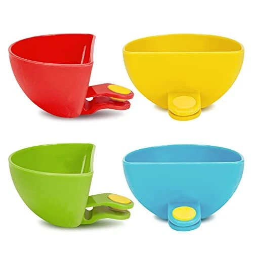 4PCS Plastic Dip Clip Bowl Plate Holder Chip and Dip Serving Set Sauce Holder