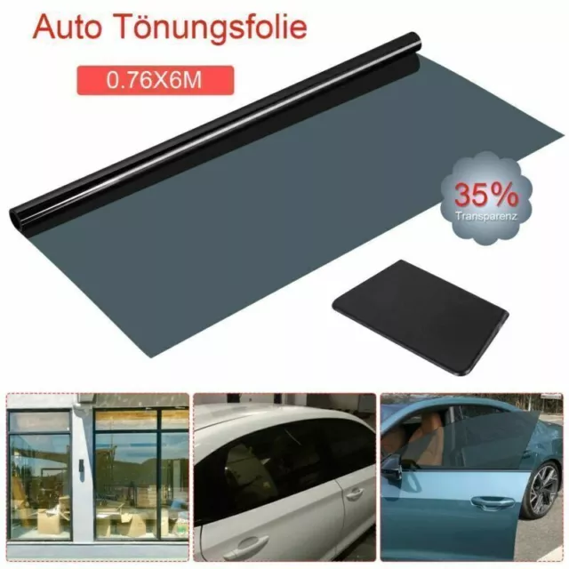 35 % Tönungsfolie 75 x 600 Sonnenschutzfolie SCHWARZ  Autofolie Schwarz 75cm DE