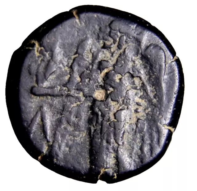 Nabataea, Anonymous Æ 16mm. Circa 3rd-2nd century BC Ptolemaic Overstruck Coin