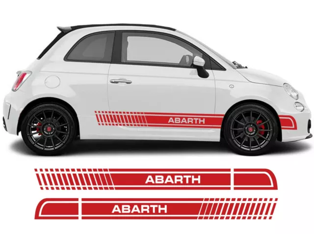 FASCE ADESIVE per FIAT 500 ABARTH adesivi fasce LATERALI strisce auto OMAGGIO.