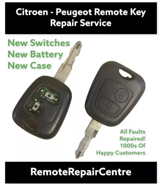 Repair service for Citroen C1 C2 C3 C4 Xsara Picasso 2 Button Remote Key Fob Fix