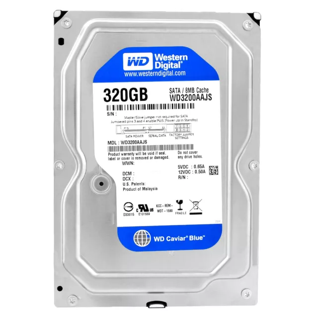 Disque Dur 320GB Western Digital 7200U/Min SATA II 8MB 3,5 " Pouces WD3200AAJS