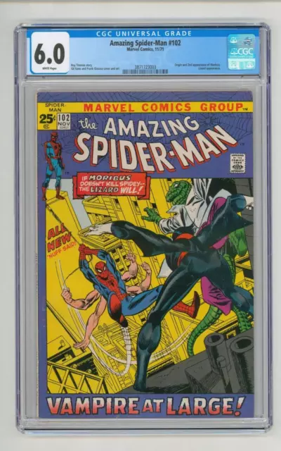 Amazing Spider-Man #102 CGC 6.0 FN Second Morbius