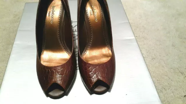 Liz Claiborne Flex Women's Brown Peep Toe Pumps Size 6M Shoes 3