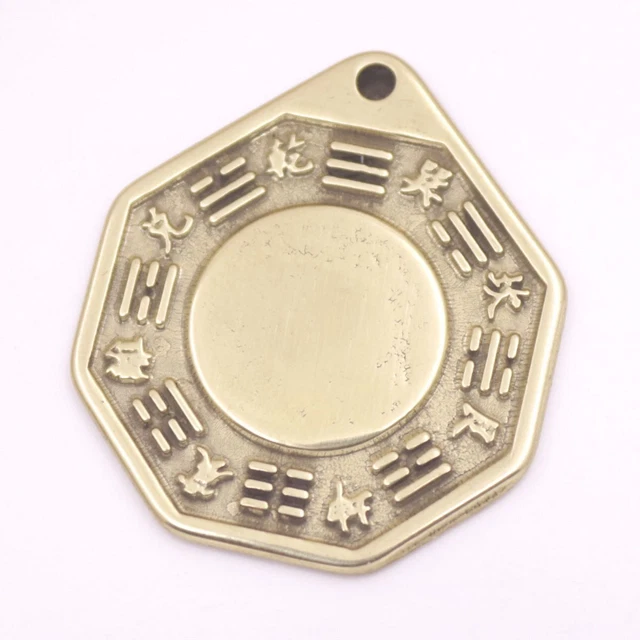 30mmx35mm Golden Brass Feng Shui Baguas Mirror Good Lucky