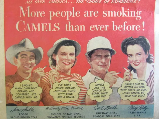 Camel T-zone vintage advertising lot x 10 old cigarette ads women 3