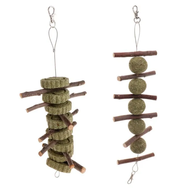 2 Pack Grass Treats Chew Toy Natural Material Wood Twigs Teething Toy