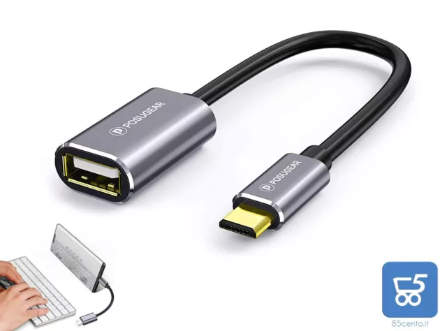 POSUGEAR Cavo OTG - Micro USB Maschio a USB 2.0 Femmina OTG Adattatore Placcato